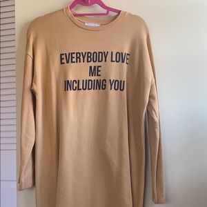 Yellow Zara Graphic Sweater Dress